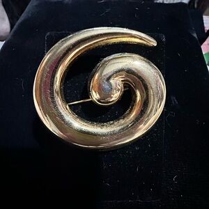 Gold Spiral Brooch